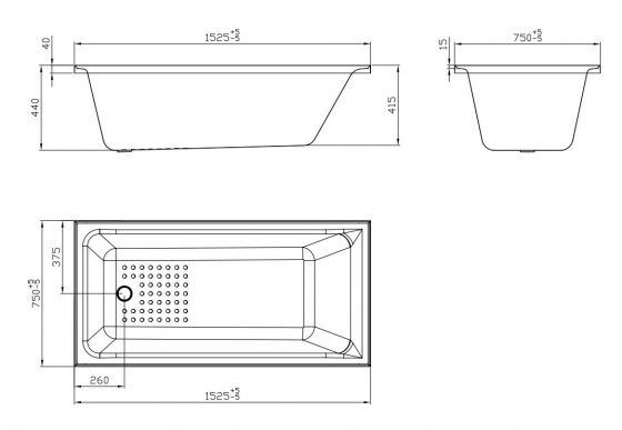 1525 Pavillion Insert Bath - Size Sheet 1525 Pavillion Insert Bath - Size Sheet
