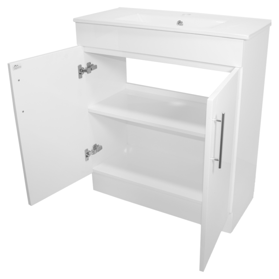 VUJE75P-Jessica-75cm Jessica-PVC-Vanity-Unit-Bathroom-75cm-White-Glossy-Perth-Alpine-Cheap