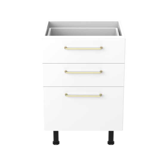QBD60-BG-C3 Alpine Kitchen Base Cabinet with drawers white 60cm