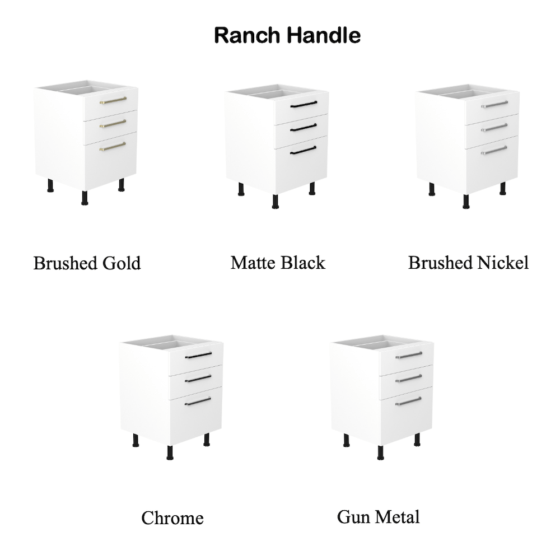 QBD60 Ranch Handle QBD60-Ranch-Handle 5 COLORS Ranch Handle Brushed Gold Ranch Handle Matte Black Ranch Handle Brushed Nickel Ranch Handle Chrome Ranch Handle Gun Metal