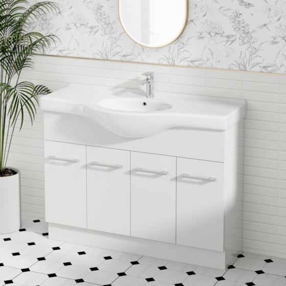 1200A Alpine Jessica Semi-Recessed PVC Freestanding Vanity 120cm