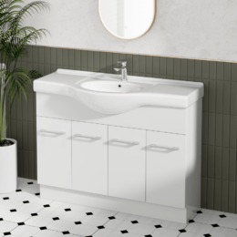 Alpine Jessica Semi-Recessed PVC Freestanding Vanity 120cm  