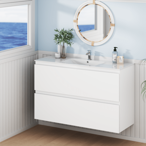 120dv Alpine Marine Double Drawer PVC Vanity Unit 120cm