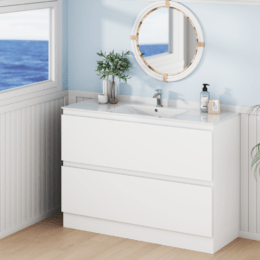 Alpine Marine Double Drawer & Kickboard PVC Vanity Unit 120cm  