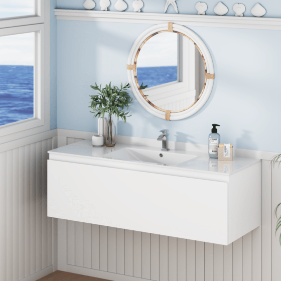 120dv Alpine Marine Single Drawer PVC Vanity Unit 120cm
