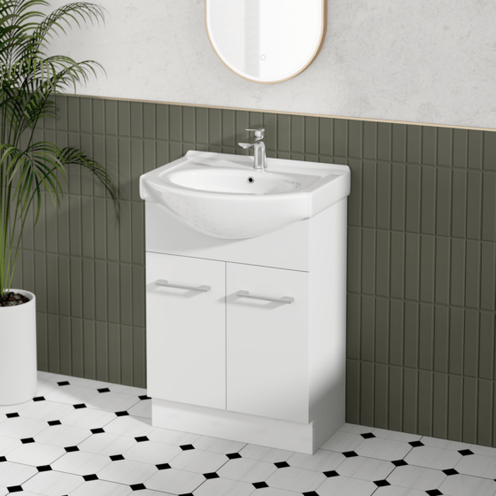 600C Alpine Semi-Recessed PVC Freestanding Vanity 60cm