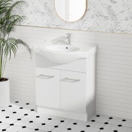 Alpine Jessica Semi-Recessed PVC Freestanding Vanity 75cm  