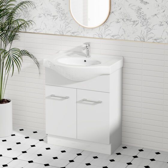 75cm Jesssica Semi-recessed PVC vanity1 Alpine Jessica Semi-Recessed PVC Freestanding Vanity 75cm