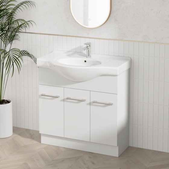 900B Alpine Jessica Semi-Recessed PVC Freestanding Vanity 90cm
