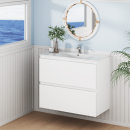 Alpine Marine Double Drawer PVC Vanity Unit 90cm  