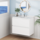 Alpine Marine Double Drawer PVC Vanity Unit 90cm