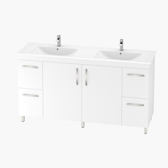 Alpine Monica PVC Vanity Unit 150cm Double Bowl