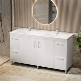 Alpine Monica PVC Vanity Unit 150cm Double Bowl  