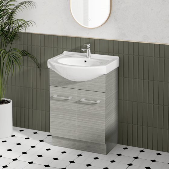 G_24 Alpine Semi-Recessed PVC Freestanding Vanity 60cm