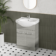 Alpine Semi-Recessed PVC Freestanding Vanity 60cm