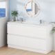 Marine Double Drawer & Kickboard PVC Vanity Unit Double Bowl 150cm