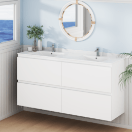Alpine Marine Double Drawer PVC Vanity Unit Double Bowl 150cm  