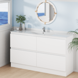 Alpine Marine Double Drawer & Kickboard PVC Vanity Unit Single Bowl 150cm  