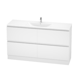 Alpine Marine Double Drawer & Kickboard PVC Vanity Unit Single Bowl 150cm  