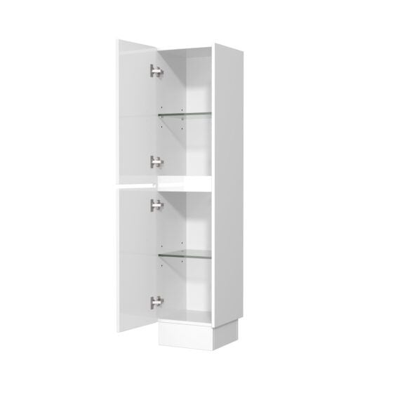 Cassie 160cm PVC Tallboy Cabinets ATB with kickboard open view Cassie 160cm PVC Tallboy Cabinets ATB with kickboard open view