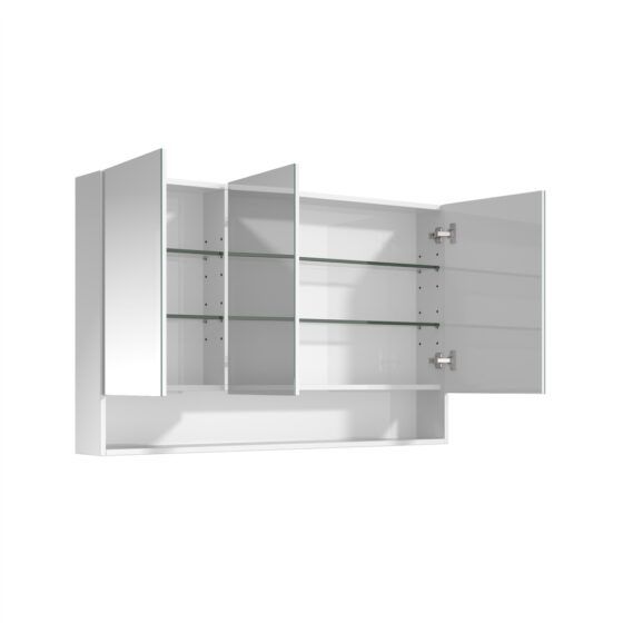 Cassie PVC Shaving Cabinet 1200x750mm open view Cassie PVC Shaving Cabinet 1200x750mm open view